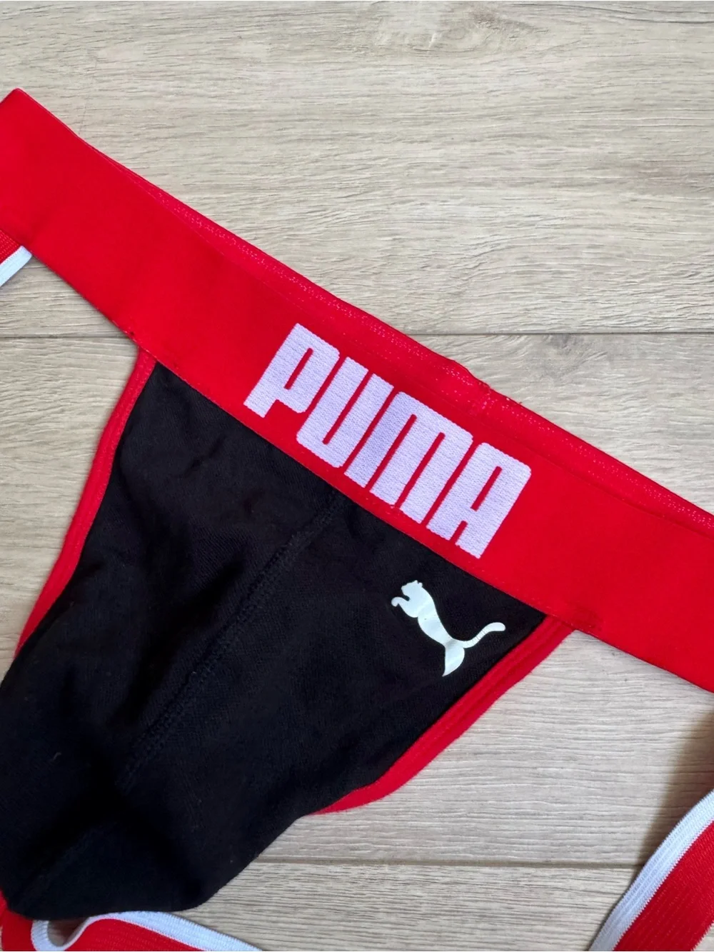 Puma Red & Black Men's Athletic Jock Brief